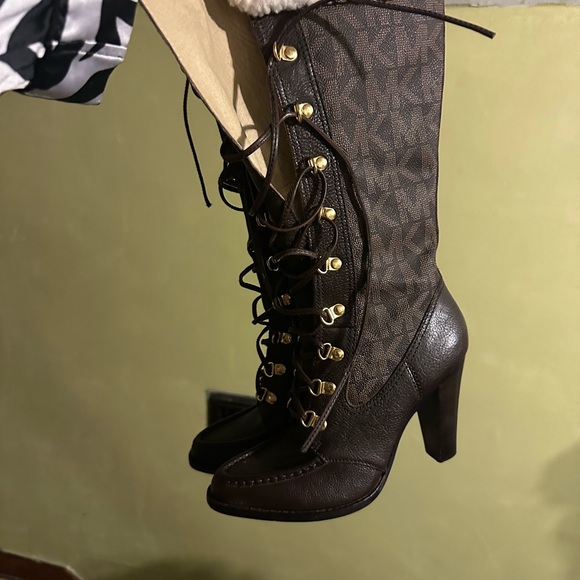 Michael Kors Brown Lace-Up Boots - Picture 11 of 12